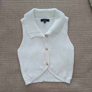 Lulu's White V-Neck Sweater Vest